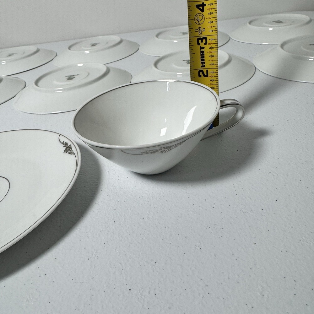 Vintage Hutschenreuther Selb Bavaria Rose Platinum Coffee Set Creamer Sugar 23pc - Picture 16 of 16